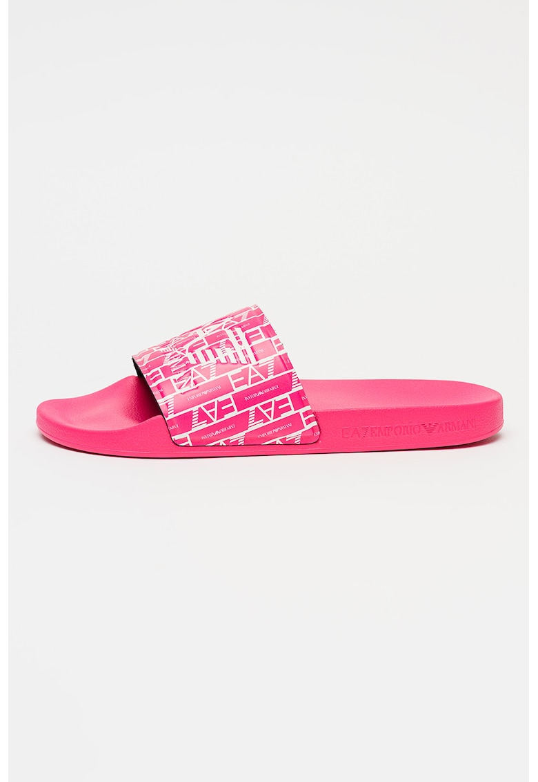 Papuci cu logo - Fucsia
