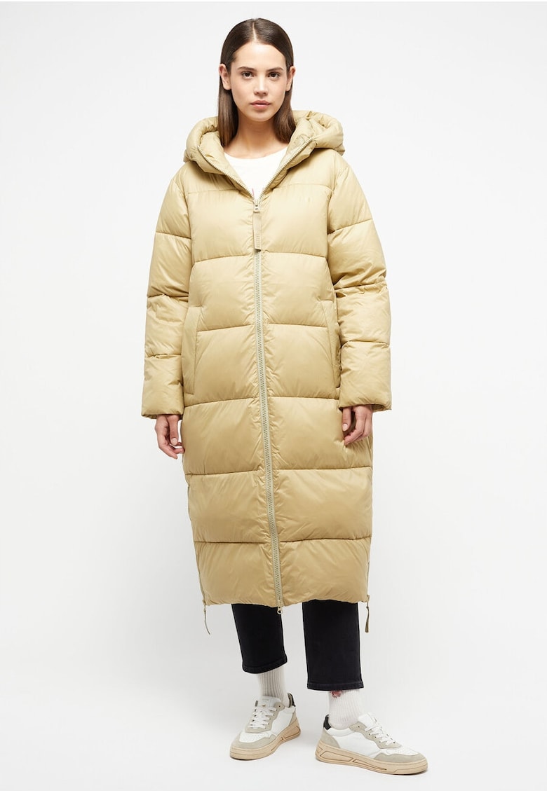 Jacheta Dama - Heidi Puffer Coat - Regular Fit - Design Clasic - Maneci Lungi - Fermoar - Bej - Bej