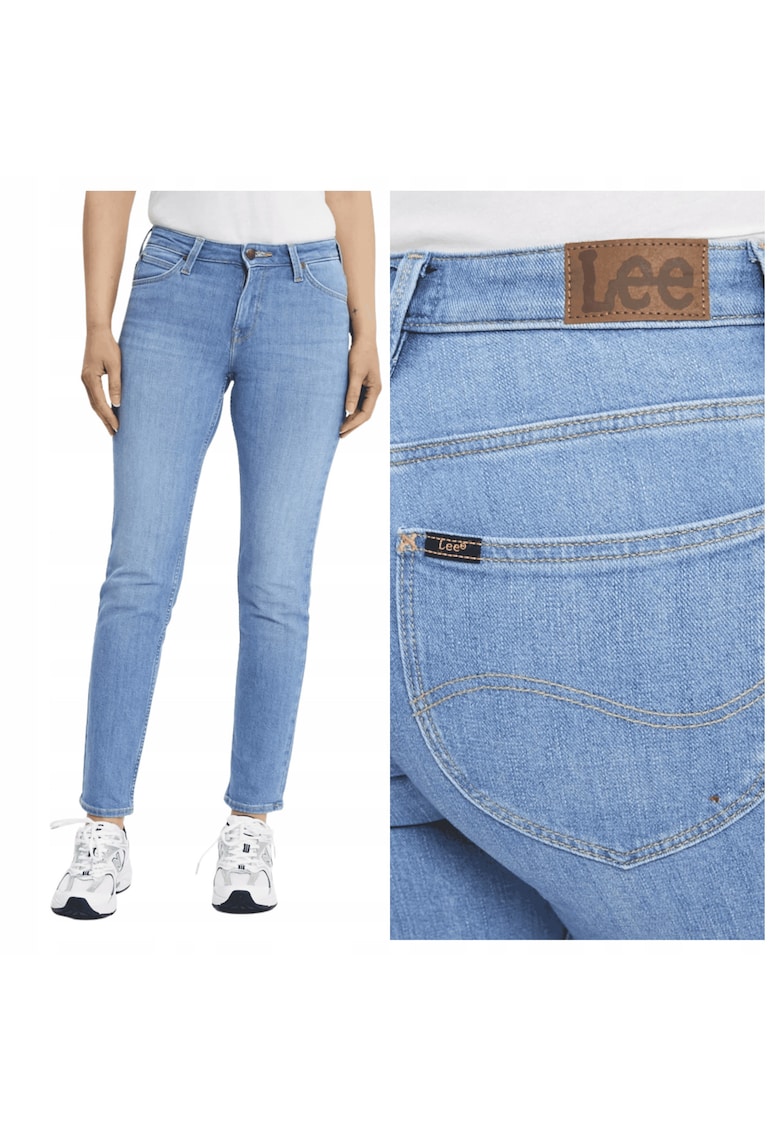 Blugi Dama - Elly - Slim Fit - Talie Medie - Lungi - Cu Fermoar - 5 Buzunare - Bumbac - W29-L31 US - Albastru