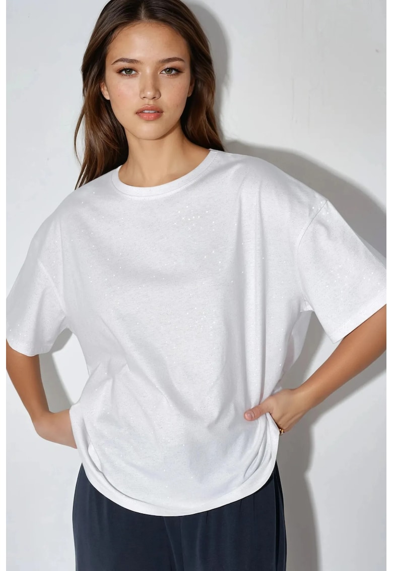 Tricou dama - Alb - Jerseu - Alb