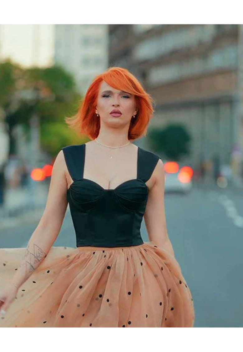 Corset satinat Vesper - Negru