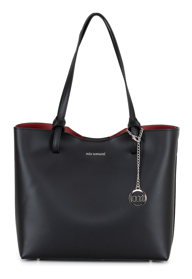 Geanta shopper din piele - Negru