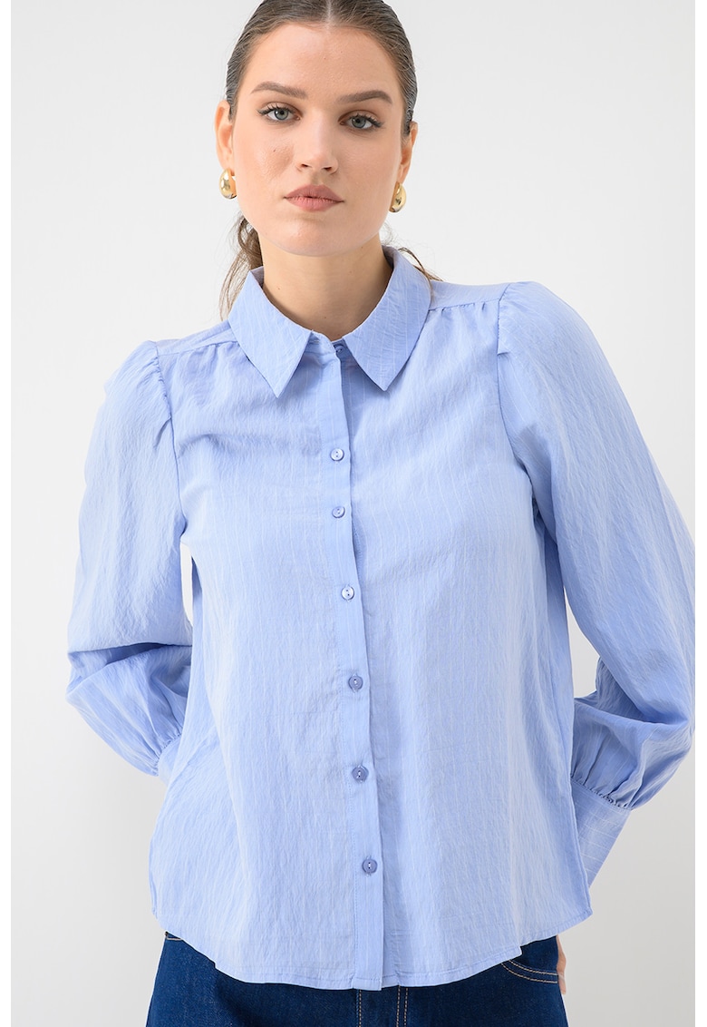 Camasa cu maneci lungi si dungi - Alb/Albastru deschis