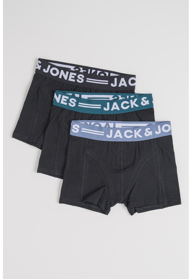 Set de boxeri cu banda logo Sense - 3 perechi - Negru/Gri antracit