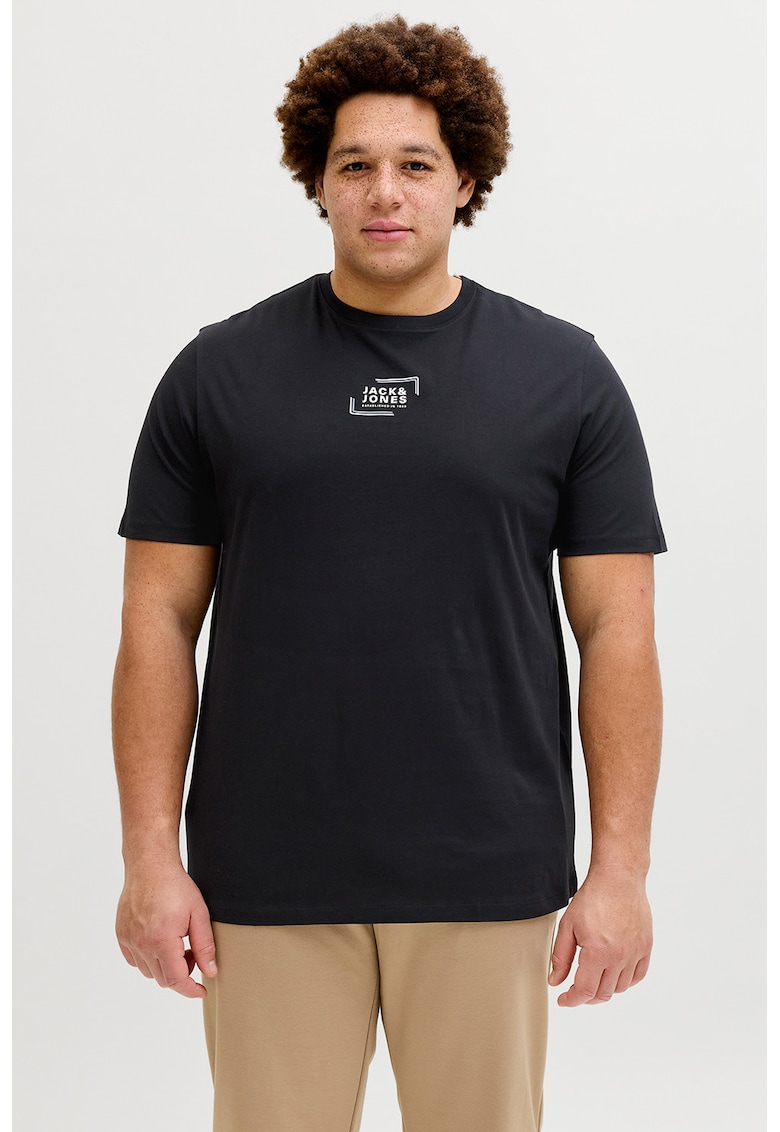 Tricou de bumbac cu imprimeu logo - Alb/Negru