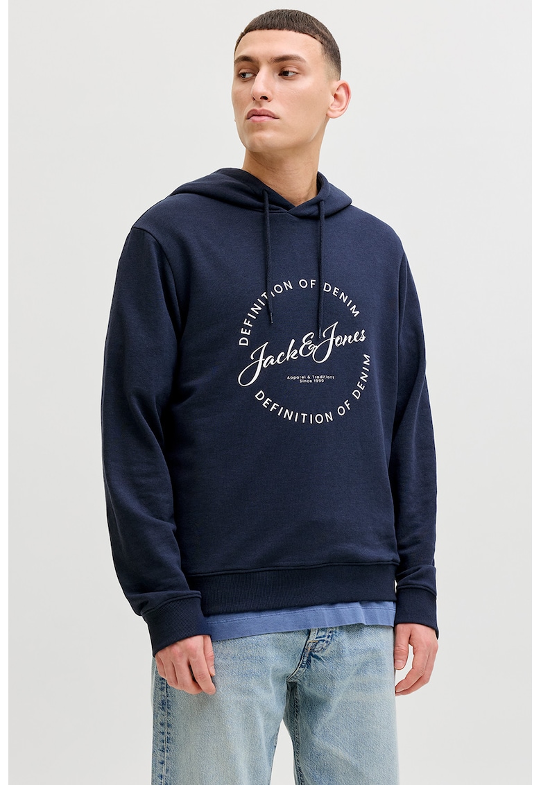 Hanorac cu imprimeu logo - Alb/Bleumarin