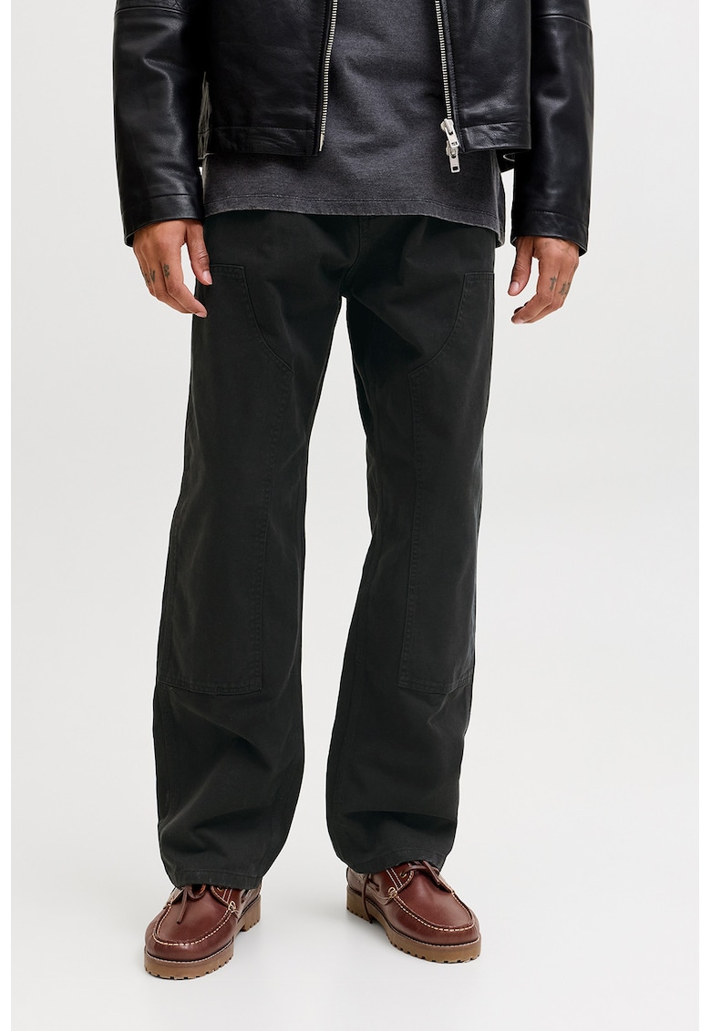 Pantaloni baggy din bumbac organic - Gri antracit