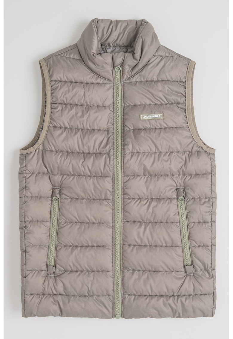 Vesta cu vatelina subtire si buzunare cu fermoar - Verde sparanghel