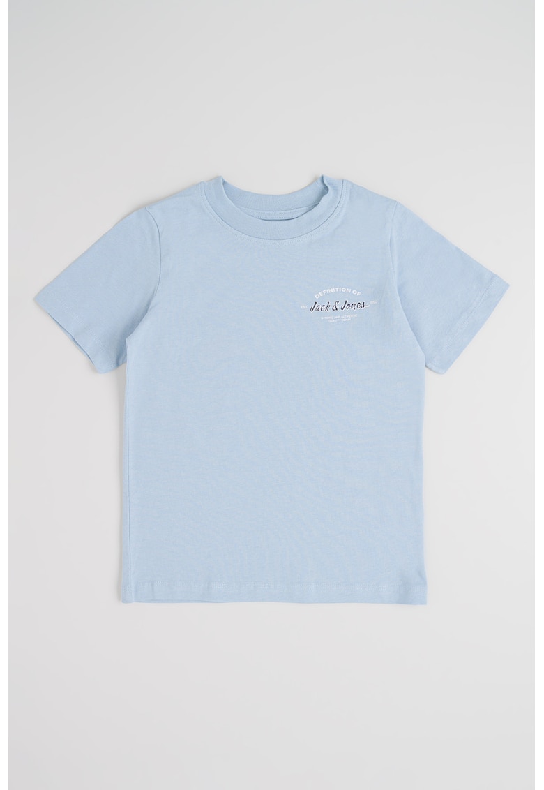 Tricou din bumbac cu detaliu logo - Albastru lavanda