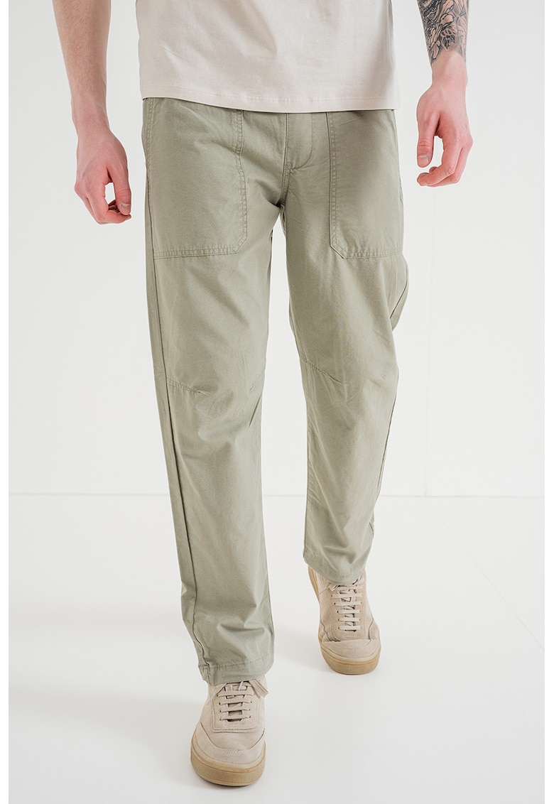 Pantaloni Chino din bumbac organic - Verde sparanghel