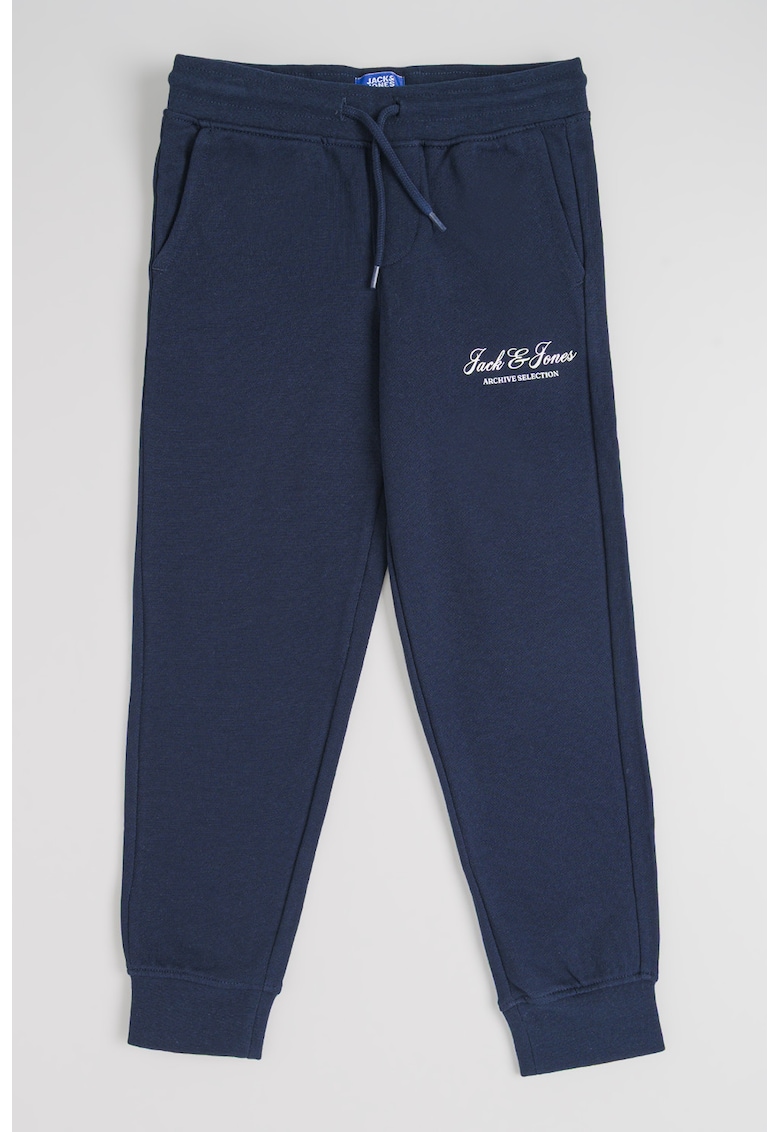 Pantaloni de trening cu snur de ajustare si buzunare laterale - Bleumarin