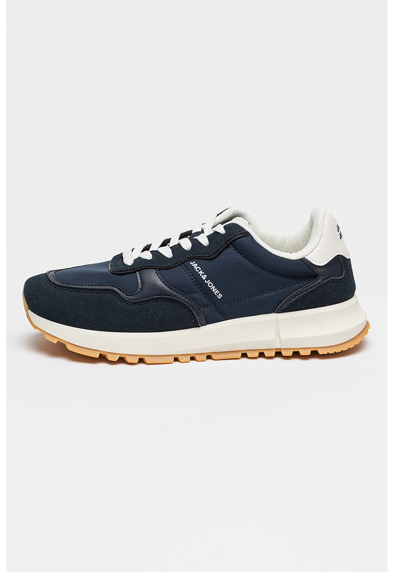 Pantof sport cu insertii din piele intoarsa - Bleumarin
