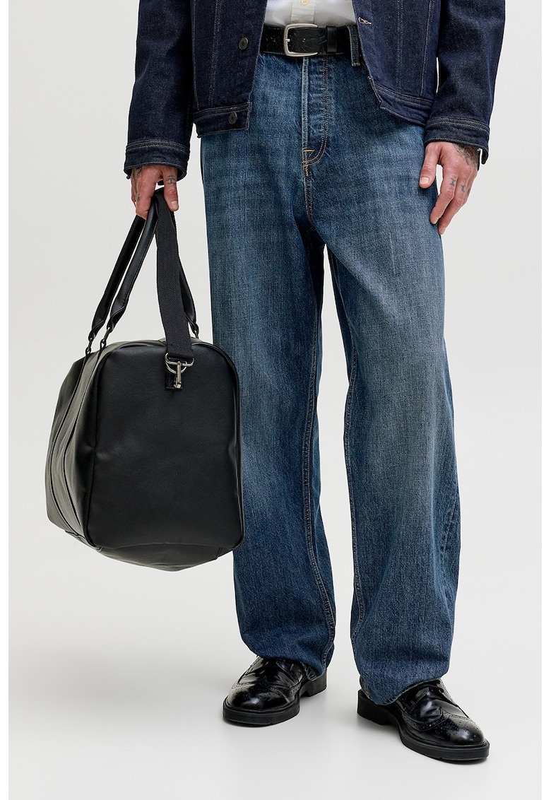 Blugi cu croiala ampla si talie medie - Albastru inchis