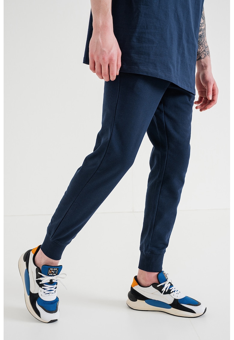 Pantaloni de trening cu logo - Alb/Bleumarin
