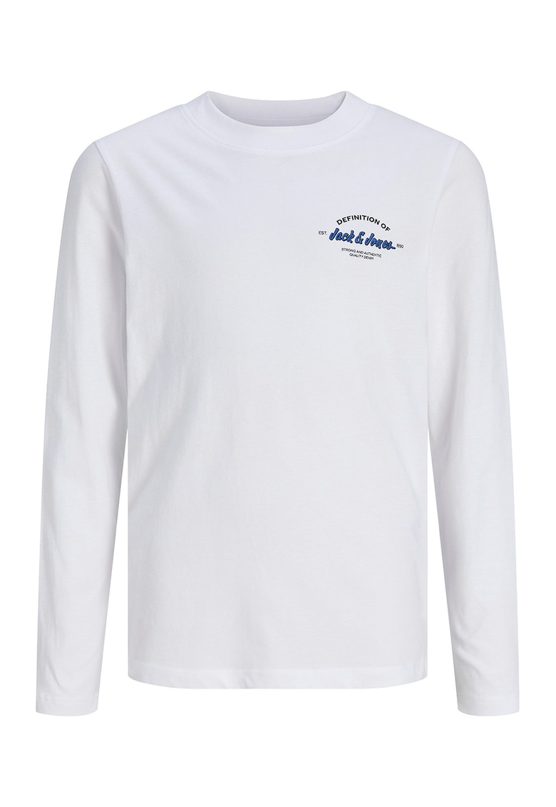 Bluza de trening dn bumbac cu model uni - Alb/Albastru inchis