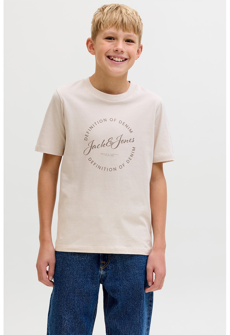 Set de tricouri cu imprimeu logo - 3 piese - Bej/Albastru azur/Bleumarin