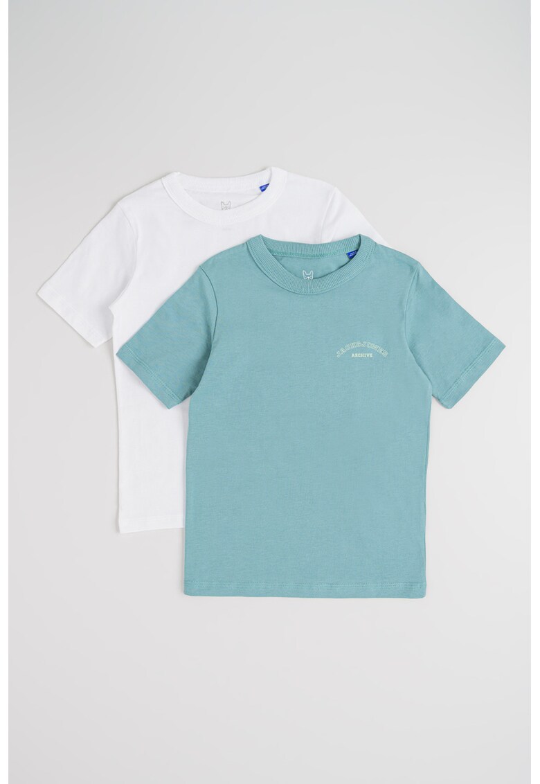 Set de tricouri din bumbac organic - 2 piese - Alb/Verde persan