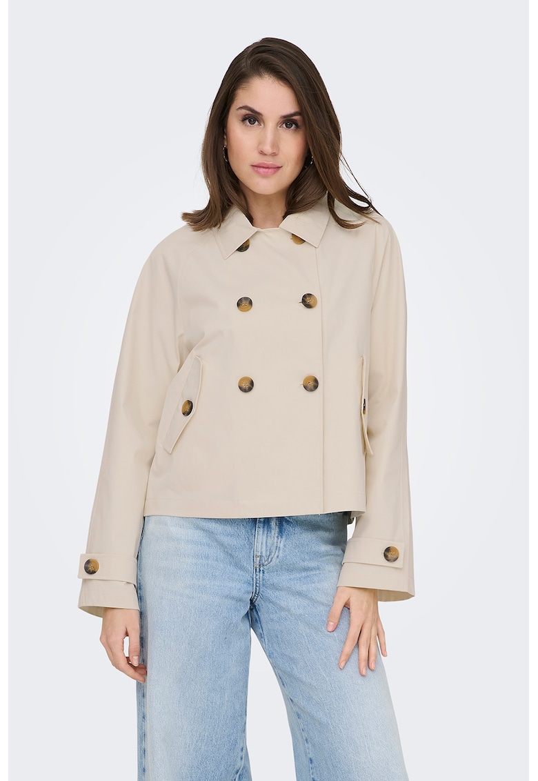 Trenci cu doua randuri de nasturi - Maro camel