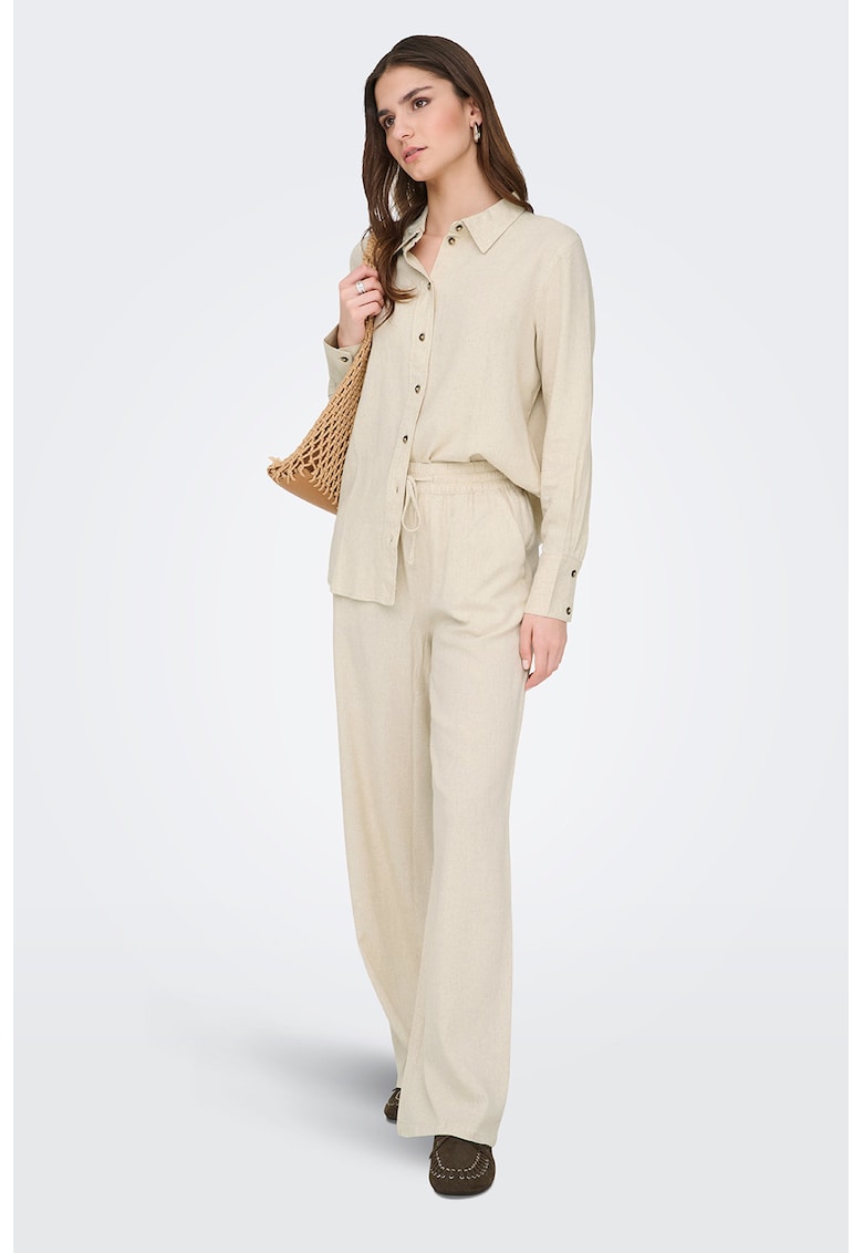 Camasa lejera din amestec de in - Bej deschis