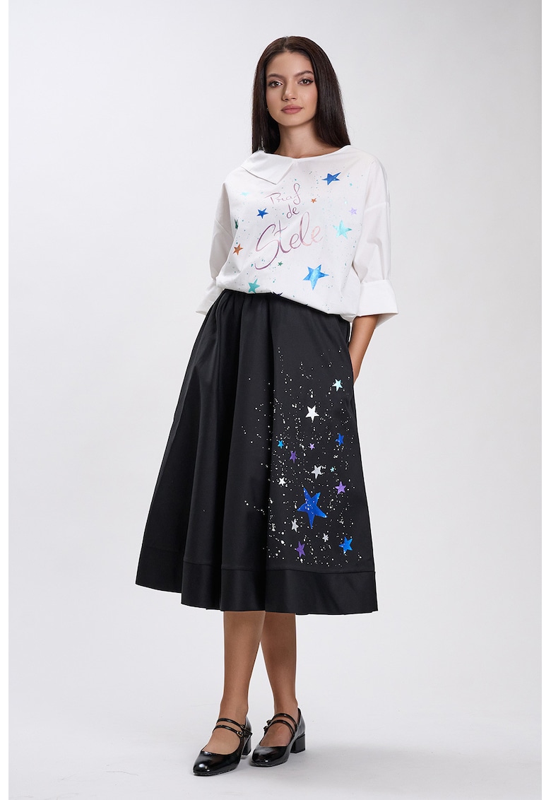 Bluza cu guler asimetric Galaxia