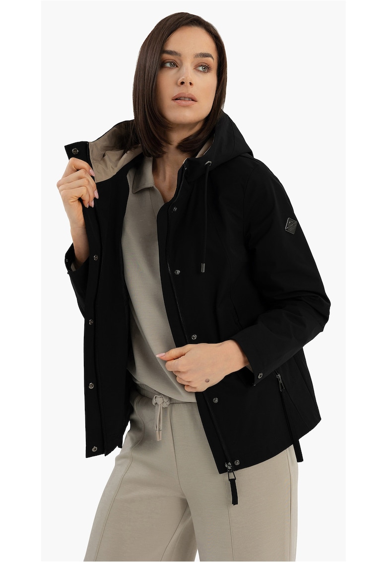 Jacheta impermeabila cu gluga - dama - -J-Lagusti - neagra - Negru
