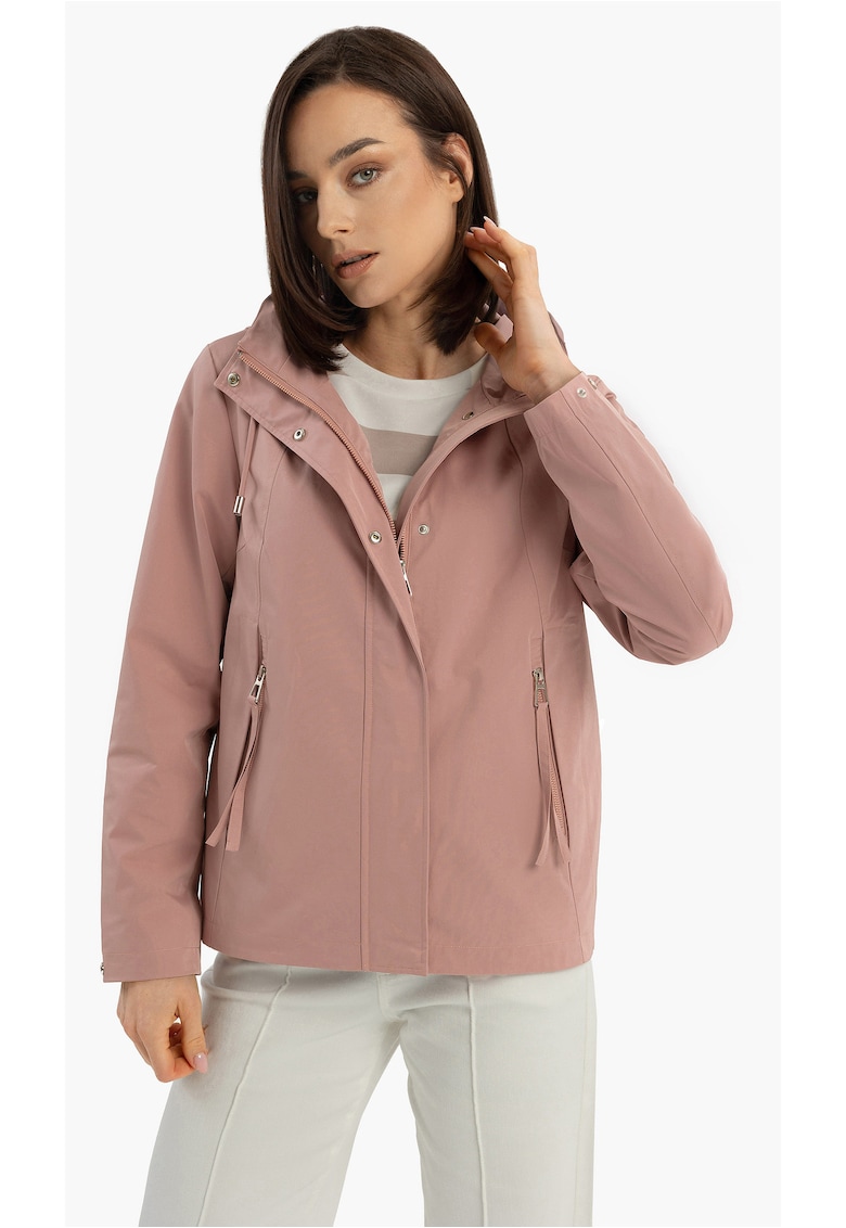 Jacheta impermeabila cu gluga - dama - -J-Lagusti - roz - Roz pal