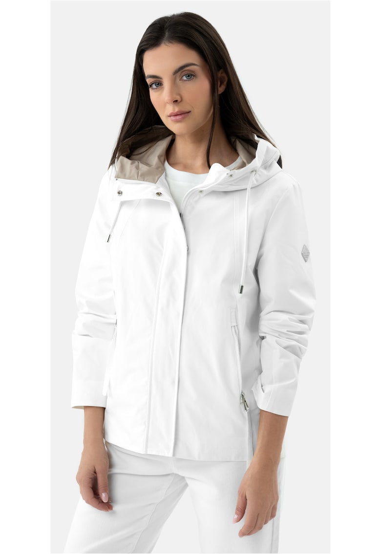 Jacheta impermeabila cu gluga - dama - -J-Lagusti - alba - Alb