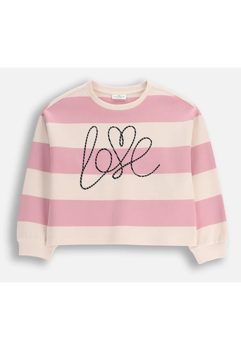 Hanorac dungi pudrate - roz - Roz prafuit