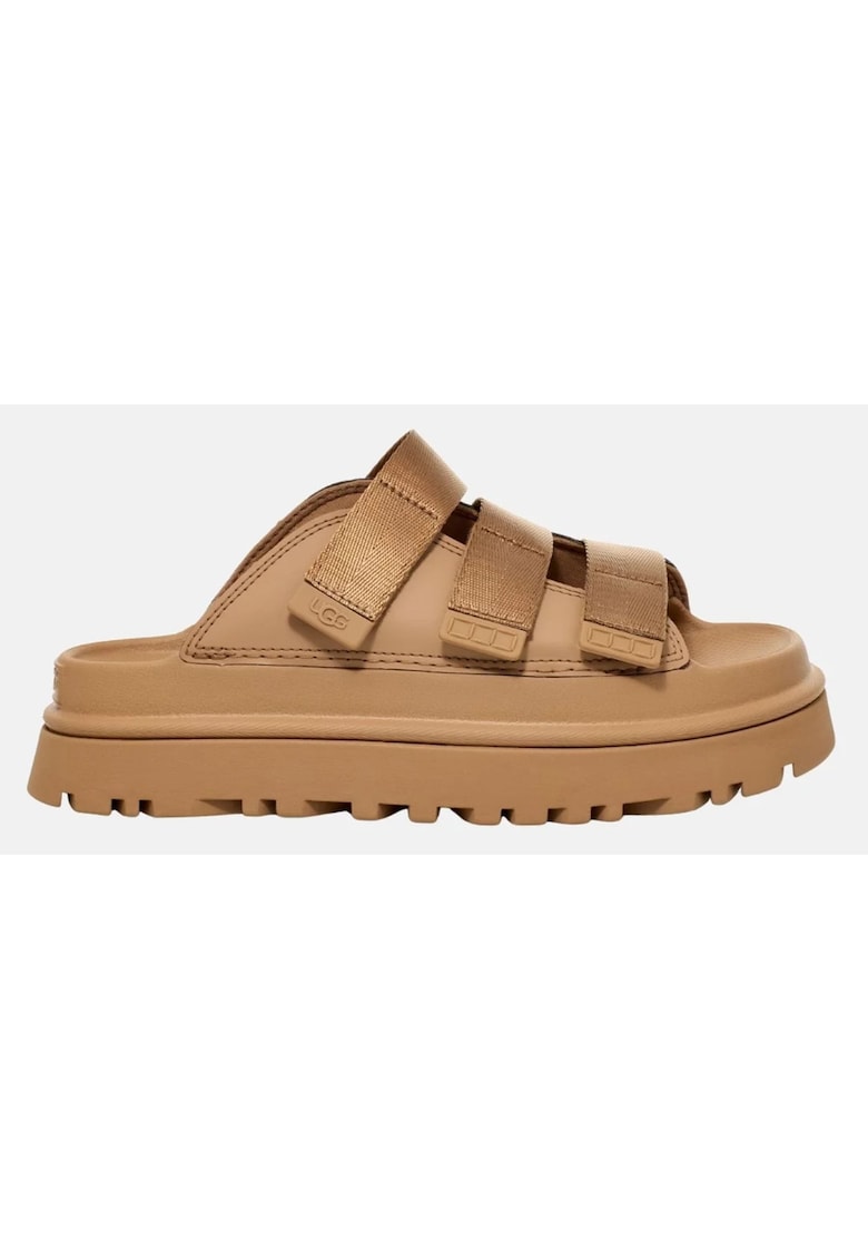 Papuci cu benzi velcro GoldenGlow Slide - Bej
