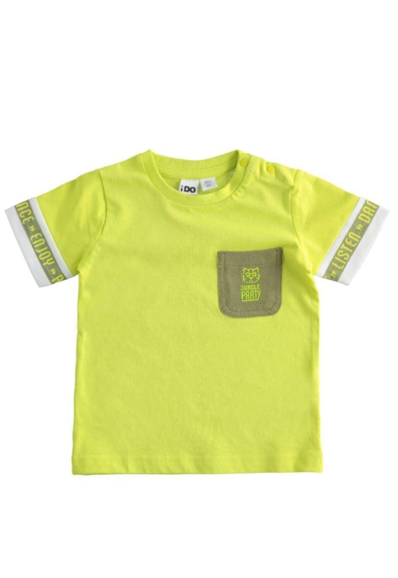 Tricou baieti iDO - bumbac 100% - verde neon - maneca scurta - Verde neon