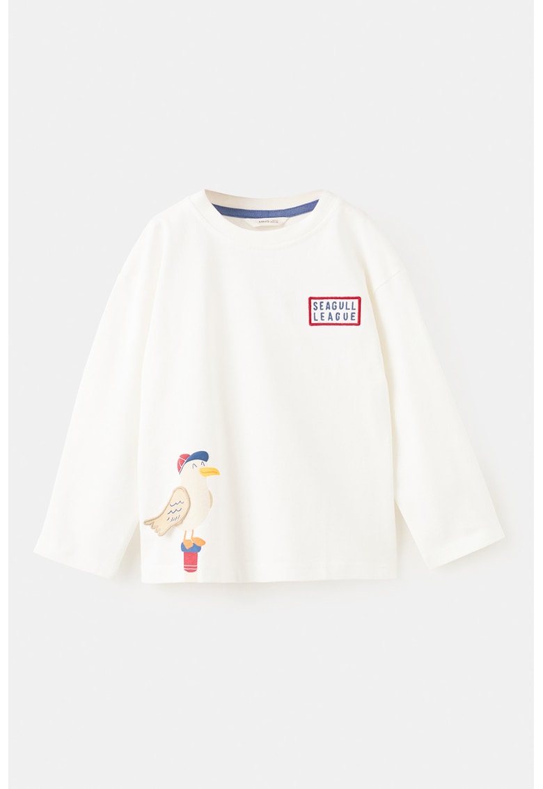 Bluza cu detalii brodate - Rosu/Alb fildes/Albastru