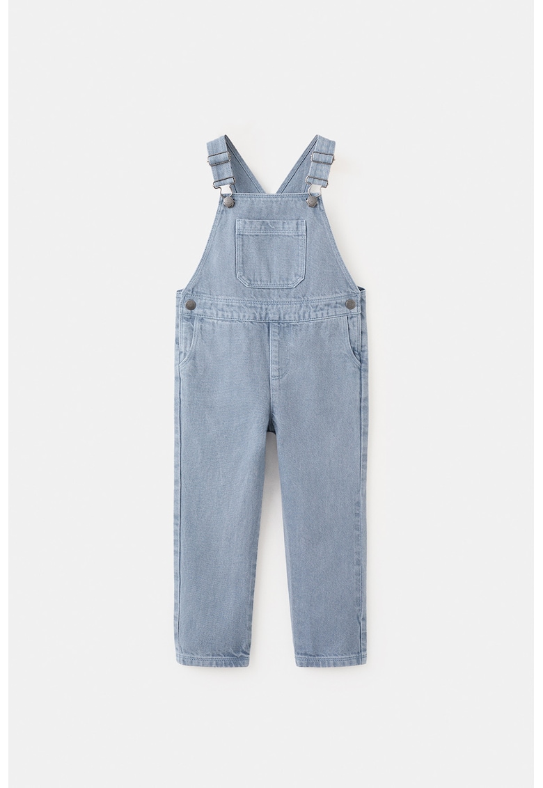 Salopeta din denim cu bretele ajustabile - Albastru prafuit