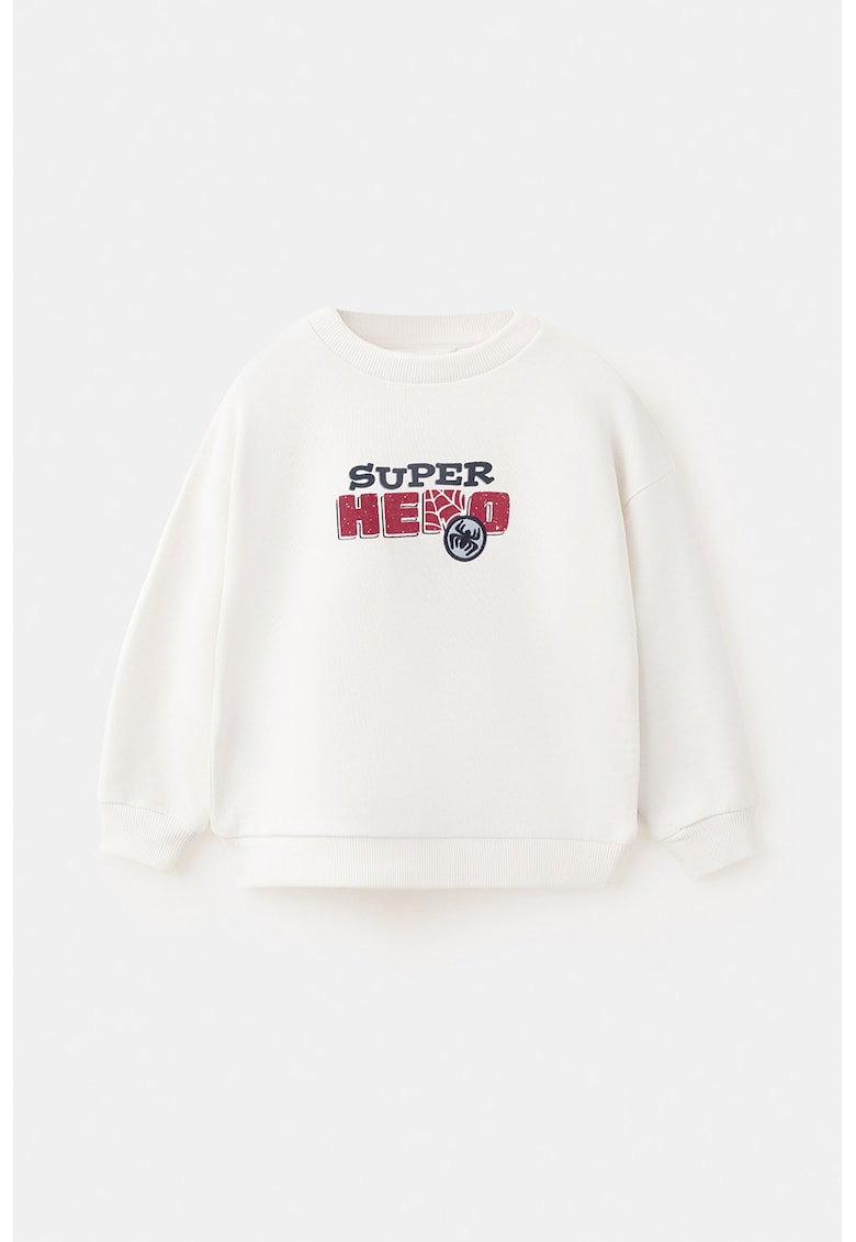Bluza de trening din bumbac cu imprimeu cu Spider-Man - Rosu/Alb fildes/Albastru inchis