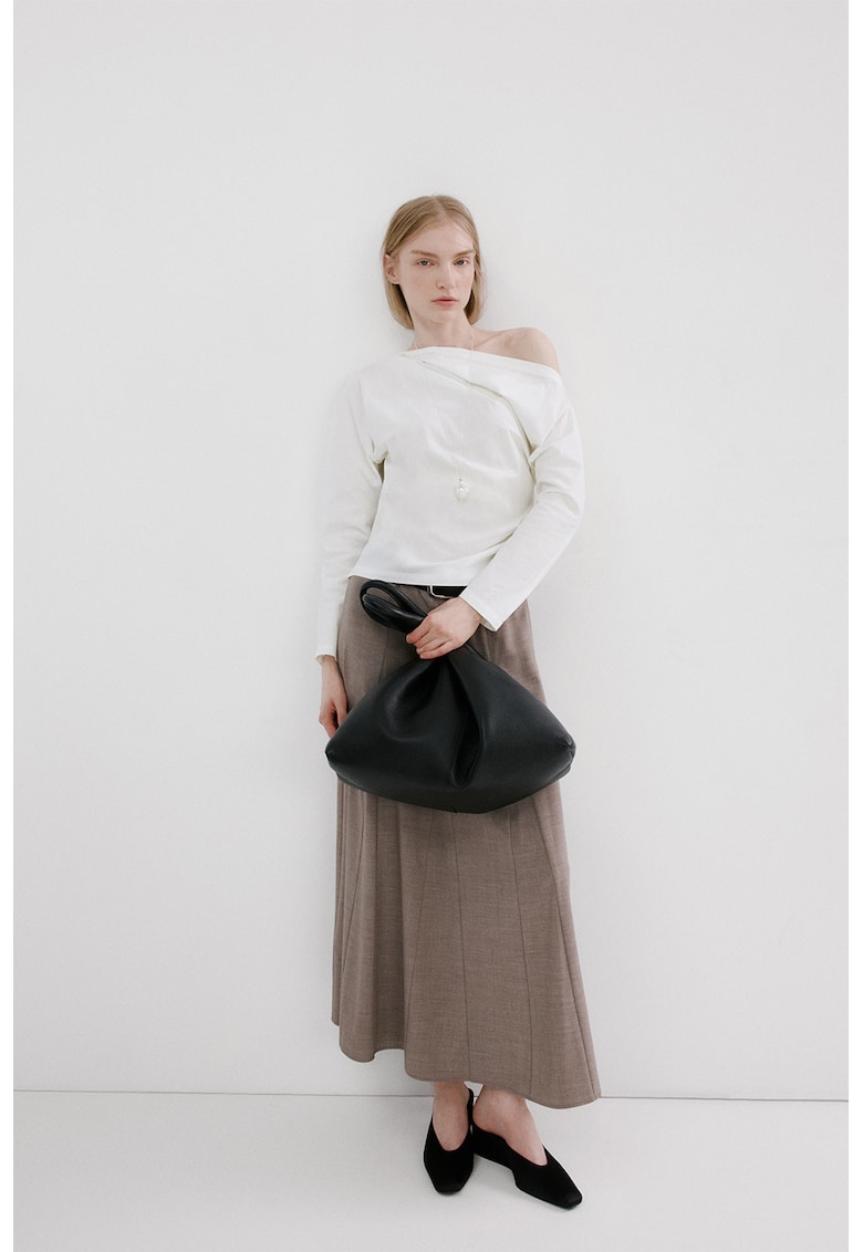 Bluza cu decolteu pe un umar - Alb