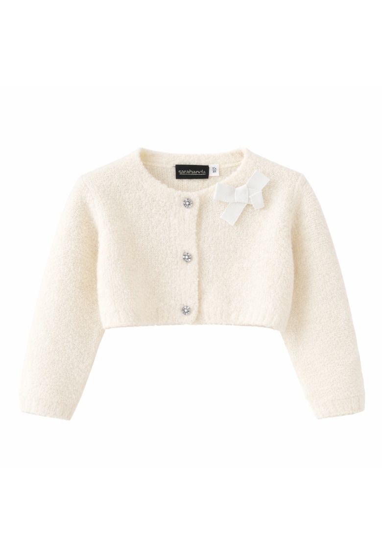 Cardigan pufos pentru fetite - 0.5243 - Alb -