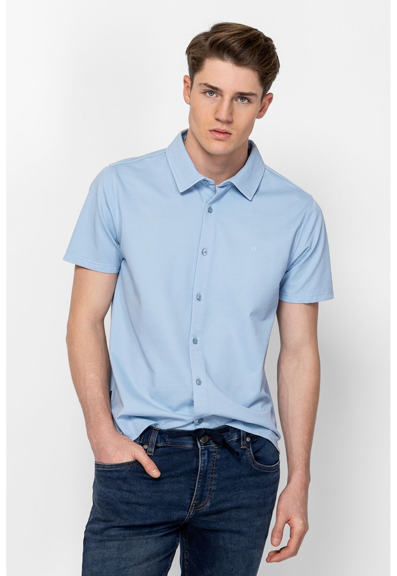 Camasa regular fit cu model uni Denso - Albastru deschis