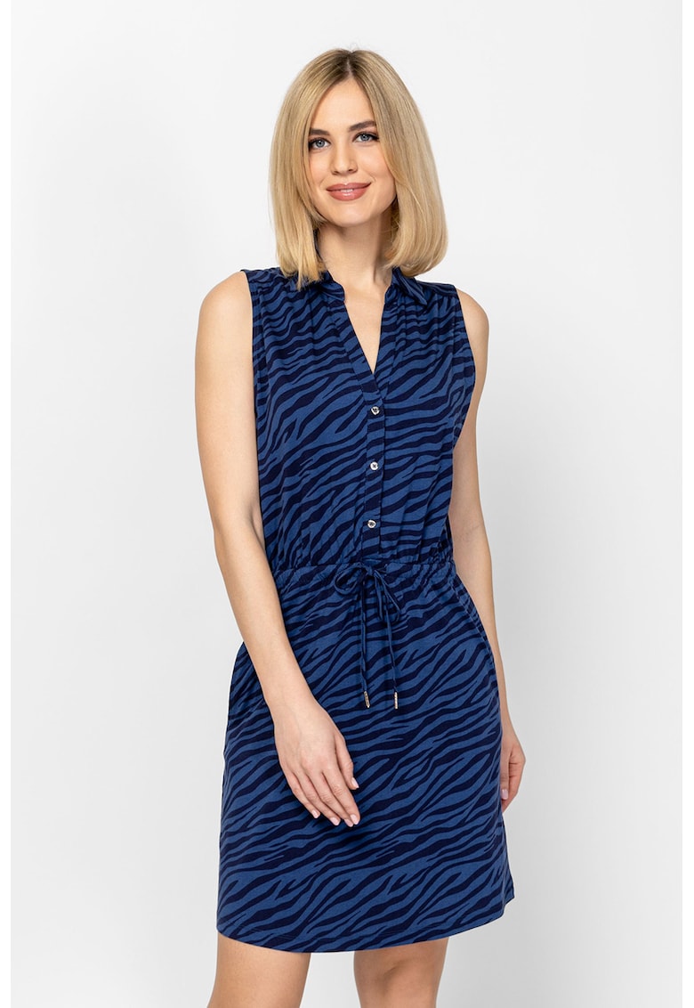 Rochie scurta cu buzunare laterale Volissa - Albastru