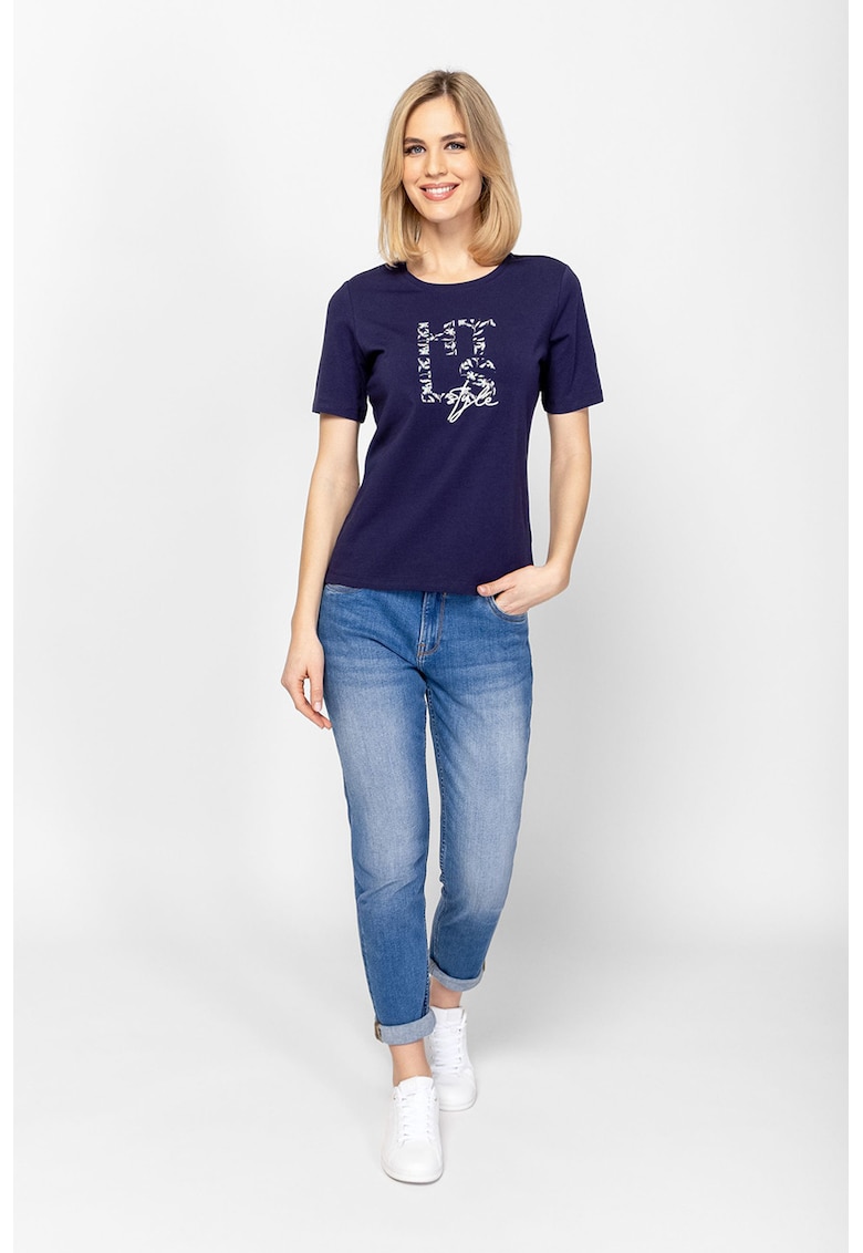 Tricou cu imprimeu logo Mertic - Alb/Albastru indigo