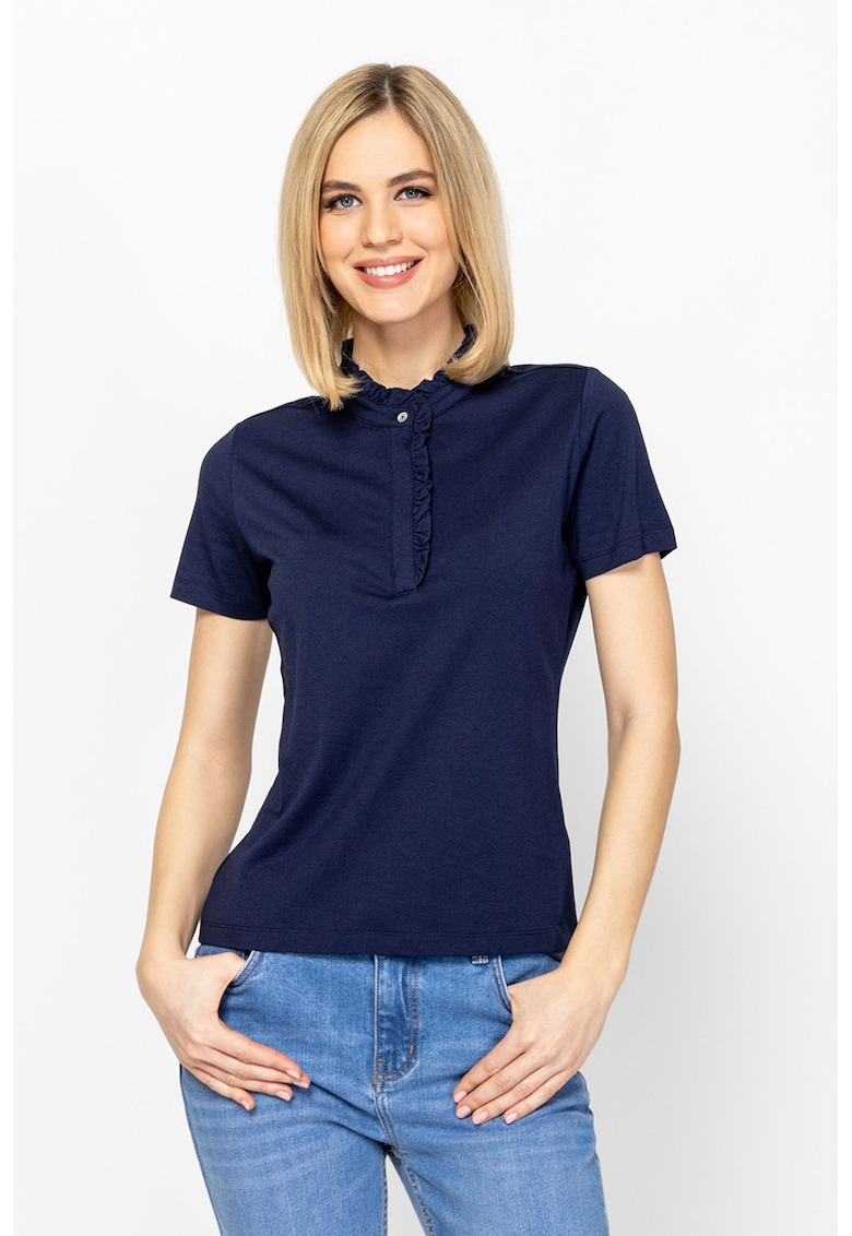 Tricou din amestec de modal cu model uni Marrias - Bleumarin