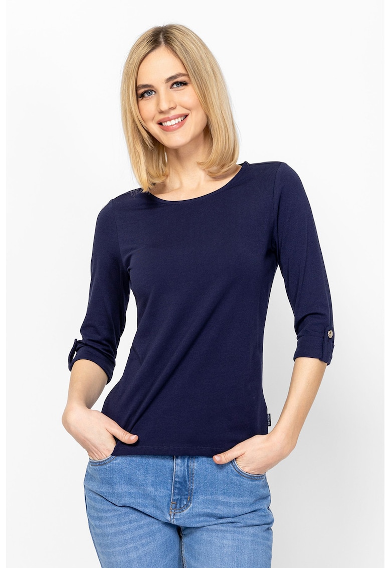 Bluza din amestec de bumbac - Bleumarin