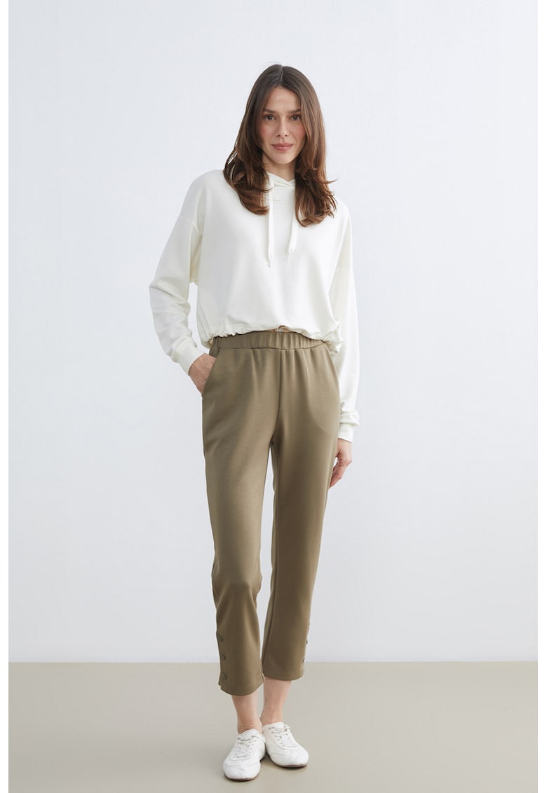 Pantaloni cu talie elastica - Kaki