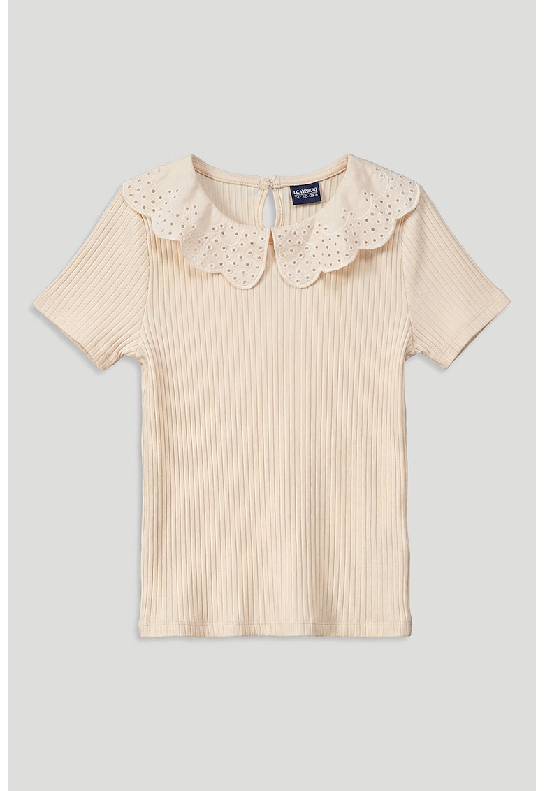 Tricou cu guler Peter Pan - Piersica