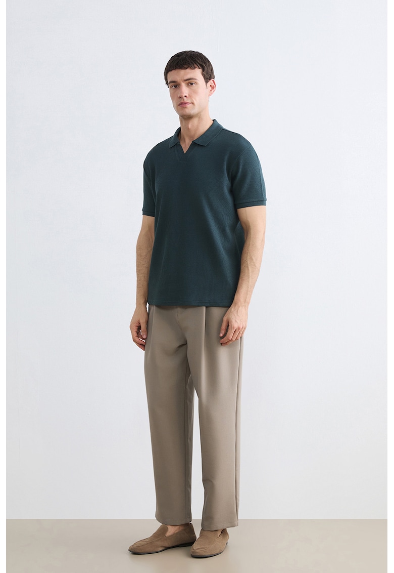 Tricou polo cu model uni - Verde smarald