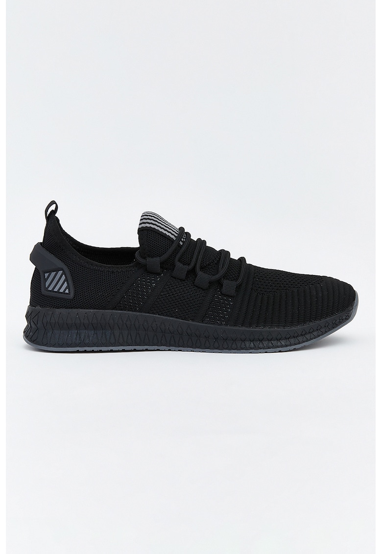 Pantofi sport slip-on din plasa - Negru/Gri inchis