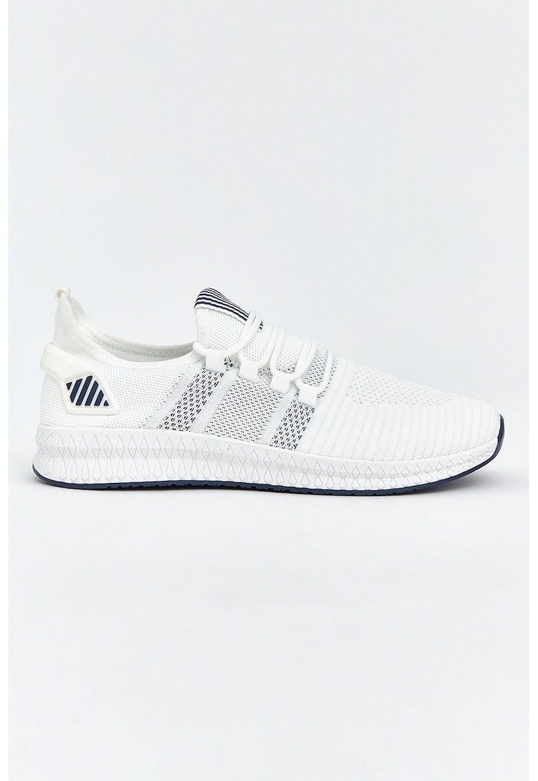 Pantofi sport slip-on din plasa - Alb/Bleumarin