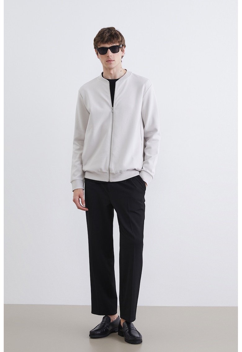 Bluza de trening din amestec de bumbac cu femoar - Alb murdar