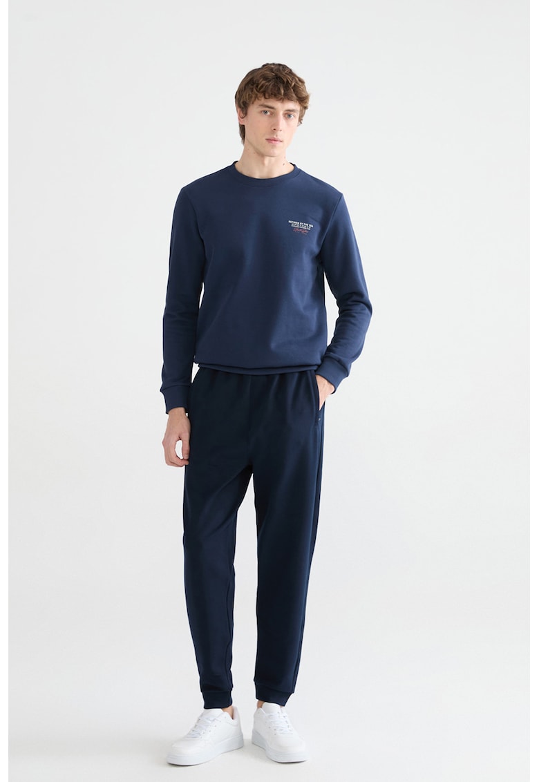 Pantaloni regular fit de trening - Bleumarin