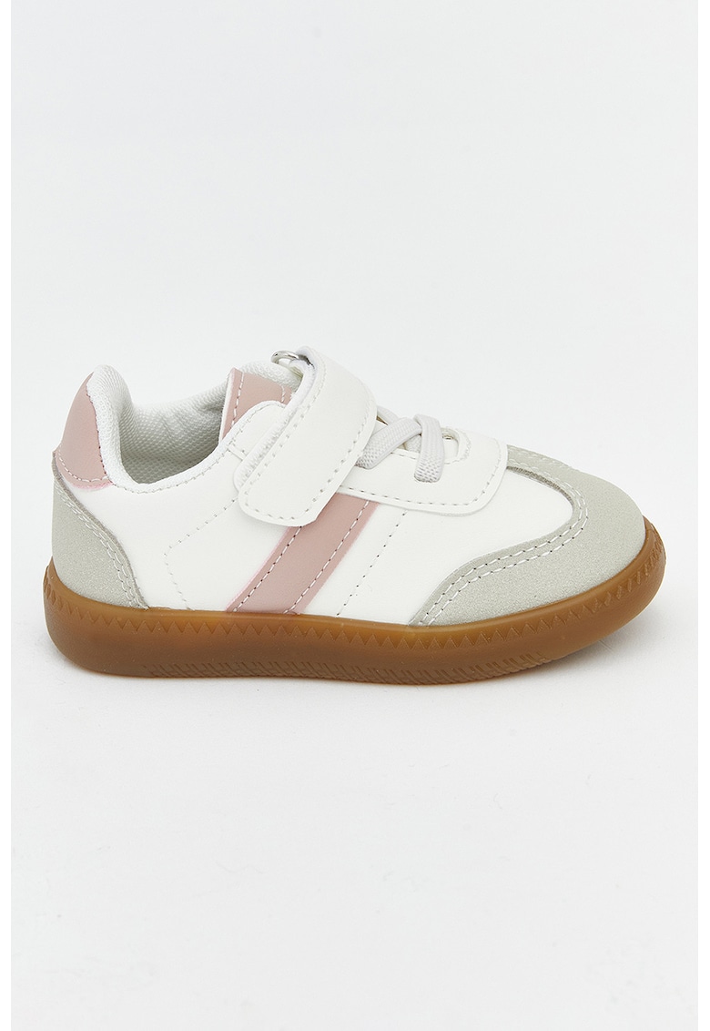Pantofi sport cu model colorblock - Alb/Gri deschis/Roz prafuit