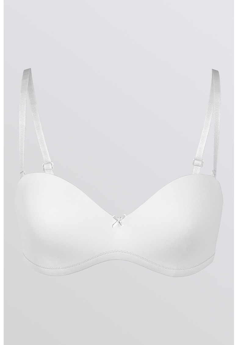 Sutien balconette cu bretele ajustabile - Alb