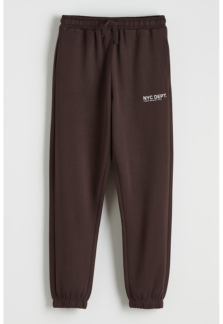 Pantaloni de trening cu croiala regular-fit cu talie ajustabila - Maro cognac